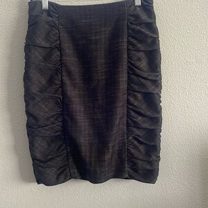 Anthropologie Cartonnier Black Side Rouching Pencil Skirt Size 2